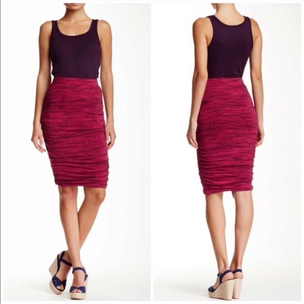 Splendid Tri-blend Pencil Pink Pebbled Skirt XS